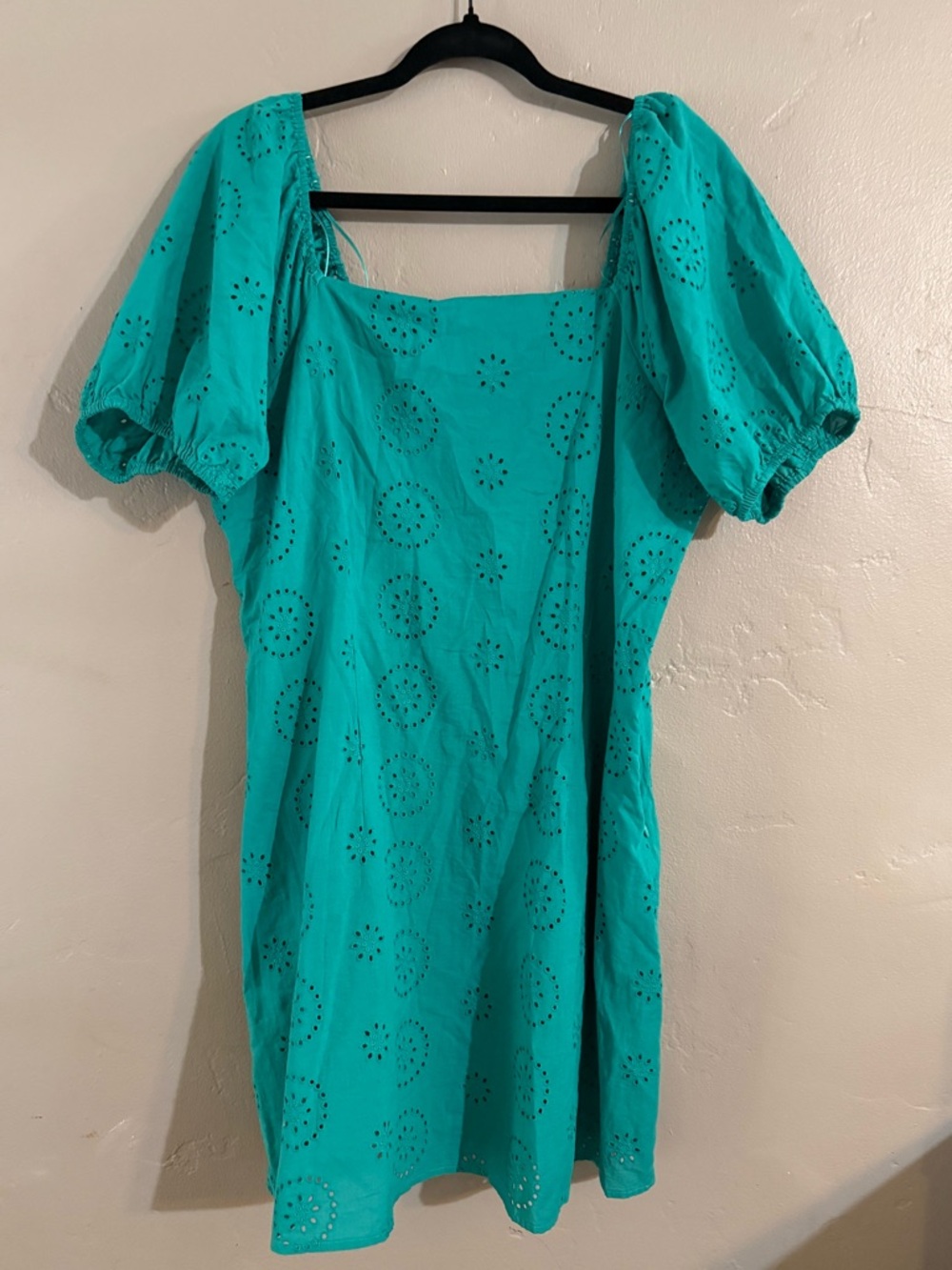 LC Lauren Conrad Turquoise Eyelet Mini Dress